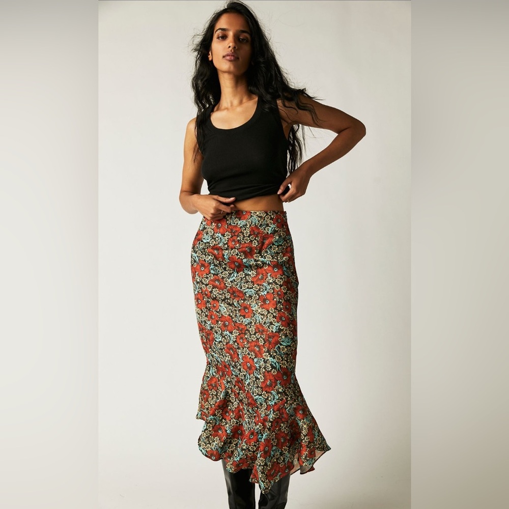 Free People - Everything’s Rosie Midi Skirt